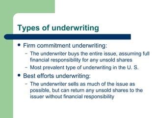 underwriting best efforts|firm commitment underwritten public offering.